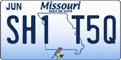 MO license plate SH1T5Q
