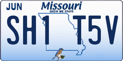 MO license plate SH1T5V