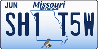 MO license plate SH1T5W