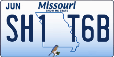 MO license plate SH1T6B