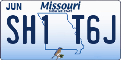 MO license plate SH1T6J