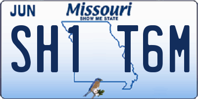 MO license plate SH1T6M