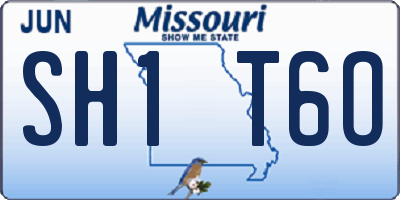 MO license plate SH1T6O