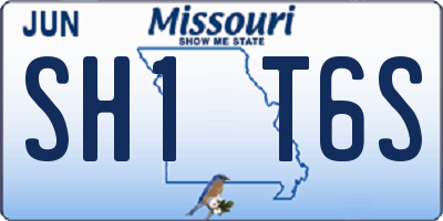 MO license plate SH1T6S