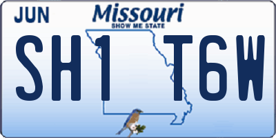 MO license plate SH1T6W