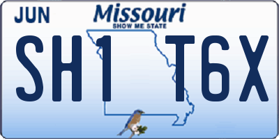 MO license plate SH1T6X