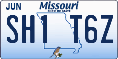 MO license plate SH1T6Z