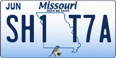 MO license plate SH1T7A