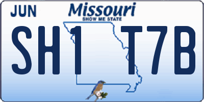 MO license plate SH1T7B