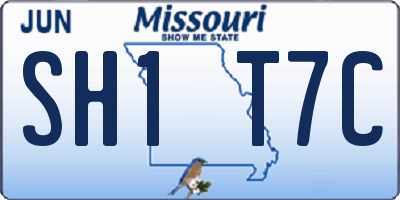 MO license plate SH1T7C