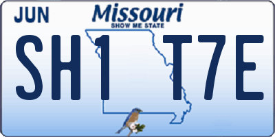 MO license plate SH1T7E