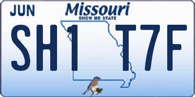MO license plate SH1T7F