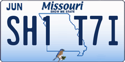 MO license plate SH1T7I