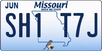 MO license plate SH1T7J
