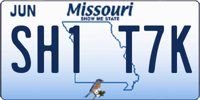 MO license plate SH1T7K