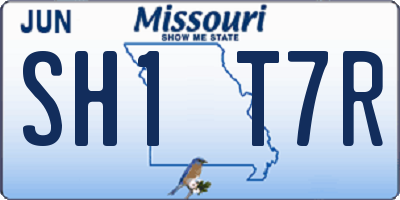 MO license plate SH1T7R