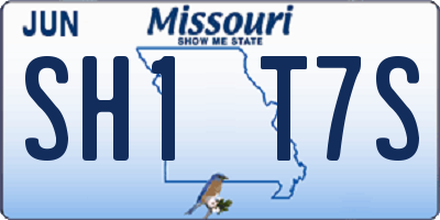 MO license plate SH1T7S