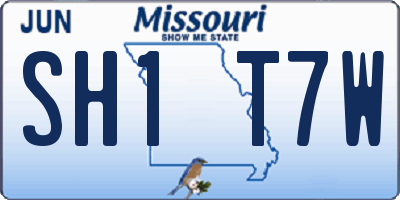 MO license plate SH1T7W