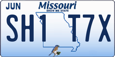 MO license plate SH1T7X