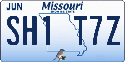 MO license plate SH1T7Z