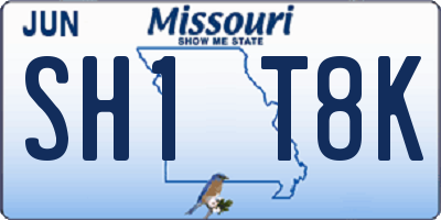 MO license plate SH1T8K