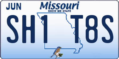 MO license plate SH1T8S
