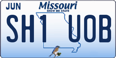 MO license plate SH1U0B