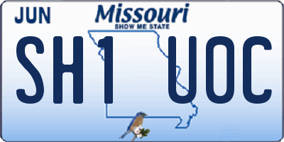 MO license plate SH1U0C