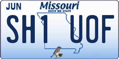 MO license plate SH1U0F