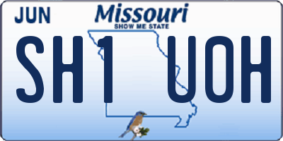 MO license plate SH1U0H