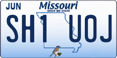 MO license plate SH1U0J