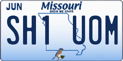 MO license plate SH1U0M
