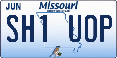 MO license plate SH1U0P