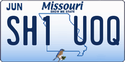 MO license plate SH1U0Q