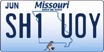 MO license plate SH1U0Y
