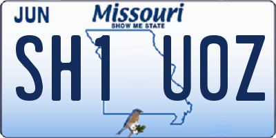 MO license plate SH1U0Z