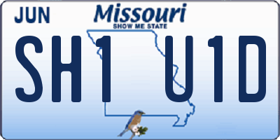 MO license plate SH1U1D