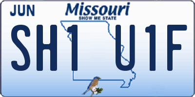 MO license plate SH1U1F