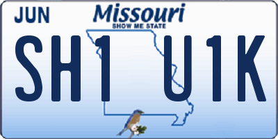 MO license plate SH1U1K