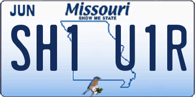 MO license plate SH1U1R