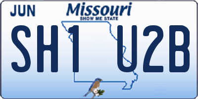 MO license plate SH1U2B