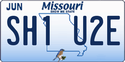 MO license plate SH1U2E