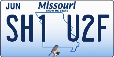 MO license plate SH1U2F