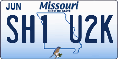 MO license plate SH1U2K