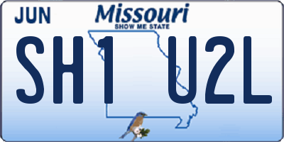MO license plate SH1U2L