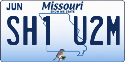 MO license plate SH1U2M