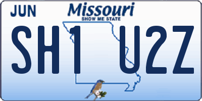 MO license plate SH1U2Z