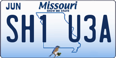 MO license plate SH1U3A