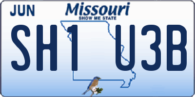 MO license plate SH1U3B