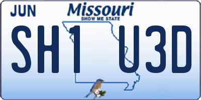 MO license plate SH1U3D